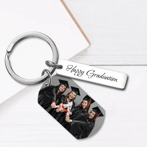 Vista 6 de Llavero personalizado seguro para la unidad, llavero personalizado para fotos de pareja, llavero grabado gratis.