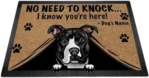 Vista 21 de Felpudo personalizado Peeking Dog Labrador No Need to Knock I Konw You're Here 23.6 x 15.7 pulgadas
