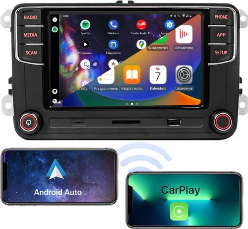 Vista 13 de 7" Android 13 Radio de coche con Carplay inalámbrico Android Auto GPS Navegación Estéreo de coche 8-CORE 2+32G Pantalla táctil IPS WiFi BT FM AM DSP