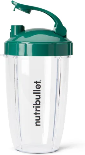 Vista 6 de nutribullet Vasos To-Go de 24 onzas y tapas abatibles de colores (negro/verde)