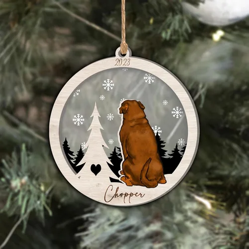Vista 159 de Nazenti Adorno de Navidad conmemorativo personalizado, regalo personalizado de recuerdo de perro, condolencias por pérdida de mascotas, sabueso
