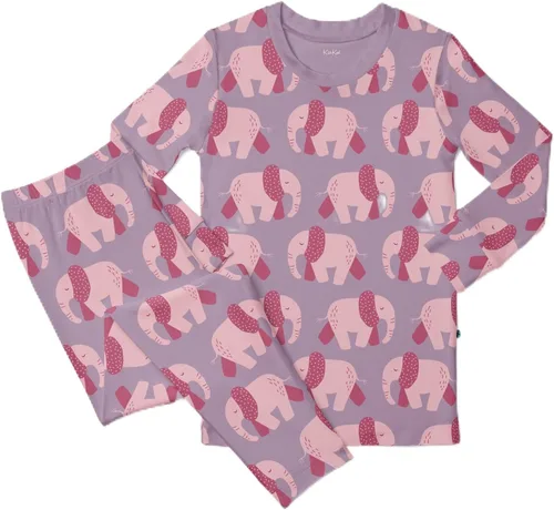 Vista 28 de KicKee Pants Conjunto de pijama de manga larga con estampado de piezas