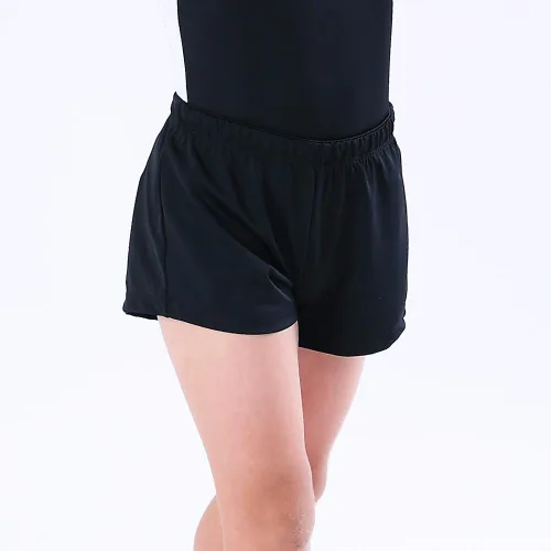 Vista 2 de NEW DANCE Pantalones cortos básicos de gimnasia para niño, pantalones cortos de baile para práctica de ballet y atletis Negro
