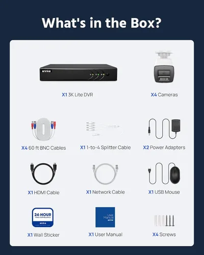 Vista 15 de ANNKE Sistema de cámara de seguridad con cable analógico de audio bidireccional de 8 canales 3K, sin HDD