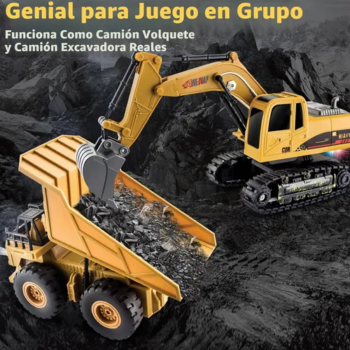 Vista 5 de Paquete de 2 vehículos de construcción Rc, excavadora de control remoto