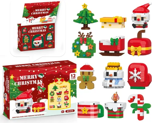Vista 15 de Christmas Advent Calendar 2026 Building Sets Compatible with Lego Christmas 24 Days Countdown Gifts 24 Packs Christmas Model Building Micro Blocks