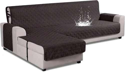 Vista 21 de VANSOFY Fundas de Sofá Seccional Mejoradas 100% Impermeables en Forma de L Funda Reversible para Chaise Lounge Funda Protectora de Sofá Seccional