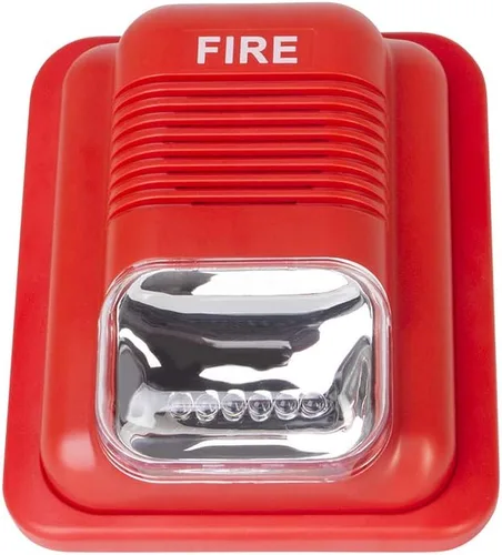 Vista 5 de Alarma de incendios Sirena de seguridad bocina zumbador DC12V-24V sonido y luz incendio advertencia estroboscópica sirena para una sola acción