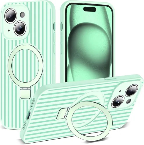Vista 30 de SKYLMW Funda diseñada para iPhone 11 con soporte magnético invisible Compatible con Mag-Safe, a prueba de caídas de grado militar, a prueba