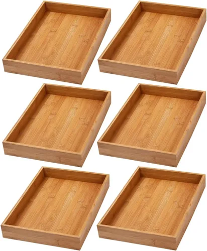 Vista 12 de YBM Home Caja de almacenamiento organizadora de cajones de cocina hecha de bambú, 3x3x2 pulgadas 320