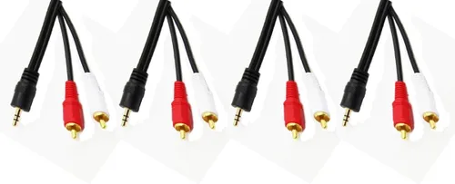 Vista 8 de Cable de audio estéreo macho a doble RCA macho (derecho e izquierdo), 6 pies - Paquete de 3