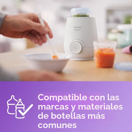 Vista 7 de Calentador de biberones rápido premium Philips Avent, con control inteligente de temperatura, tecnología de baño de agua, apagado automático