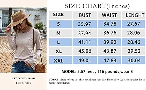 Vista 5 de Geifa Camisetas tipo túnica de manga larga para mujer estilo casual sueltas para leggings