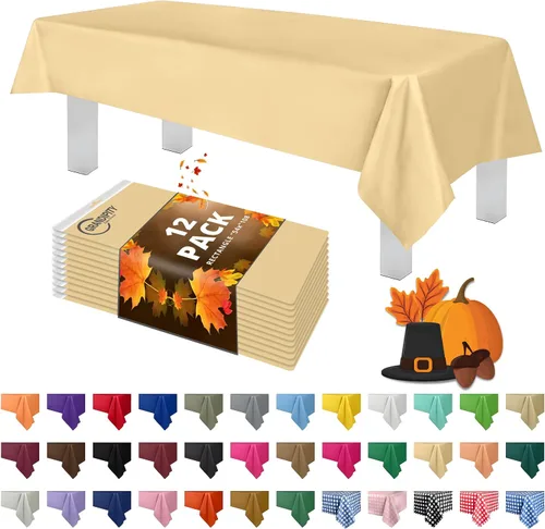 Vista 53 de Mantel de plástico de alta calidad - 54 in. x 108 pulgadas. Grandipity - Mantel rectangular (6 y 12 unidades), Agua (Aqua)
