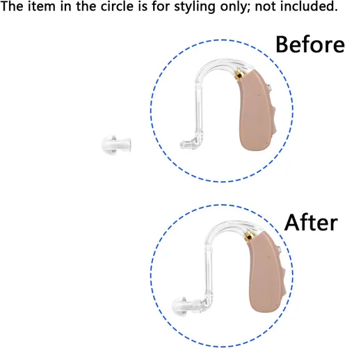 Vista 5 de Banglijian Accesorios para audífonos 6 tapones para oídos (0.31 pulgadas de diámetro, 0.51 pulgadas de altura) para tubo grueso para modelos 201