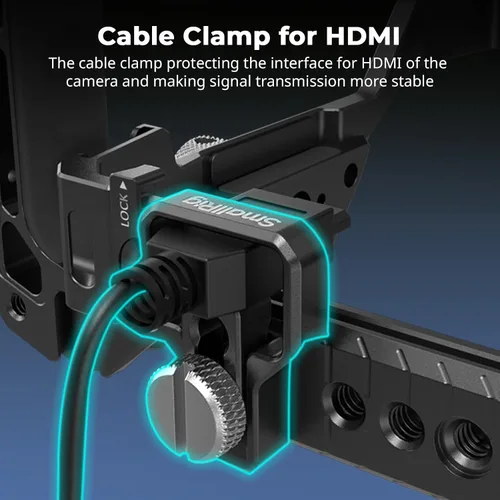 Vista 8 de SmallRig Jaula A7 IV con mango superior y abrazadera de cable HDMI, kit básico para Sony Alpha 7R V/Alpha 7 IV/Alpha 7 S III