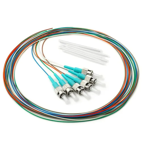 Vista 8 de 6 hilos multimodo OM1 62.5/125 ST-UPC fibra coleta, ST OM1 fibra óptica coleta, incluye 6 mangas de protección de fibra óptica de empalme de fusión