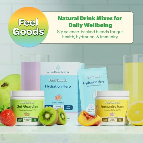 Vista 7 de Feel Goods Icono de inmunidad, paquetes de polvo de apoyo inmunológico de vitamina C, 500 mg de vitamina C, saúco, jengibre, cúrcuma y vitaminas