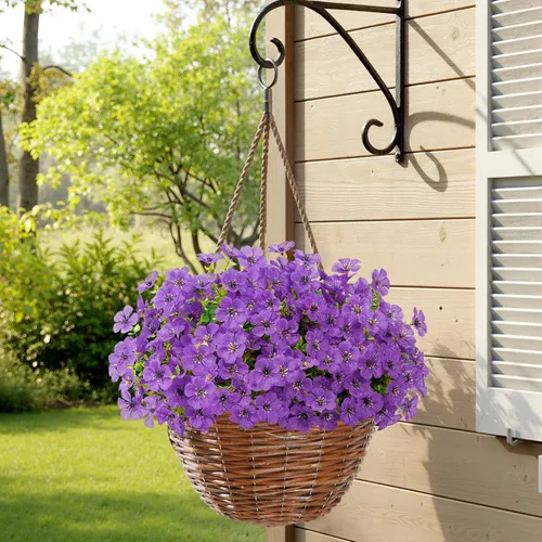 Vista 21 de Lifewit Flores artificiales para exteriores, 12 paquetes de flores falsas de plástico para decoración del jardín del hogar, plantas sintéticas