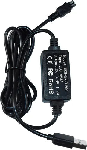 Vista 3 de HQRP Adaptador de cargador USB compatible con Sony HandyCam DCR-SX41 / DCRSX41, HDR-CX110 / HDRCX110, HDR-CX150 / HDRCX150, HDR-XR150 / HDRXR150