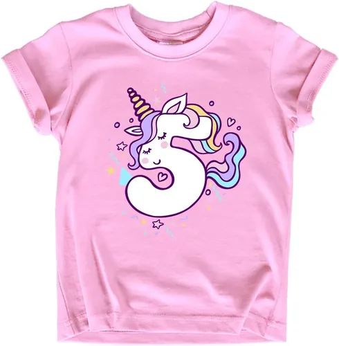 Vista 9 de Camiseta de unicornio para 5º cumpleaños para niñas de 5 años y quinto cumpleaños Marfil beige