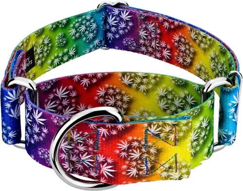 Vista 17 de Country Brook Petz - Collar para perro Martingala con mandala bohemio azul, colección Groovy con 12 diseños lejanos (1 1/2 pulgadas, mediano)