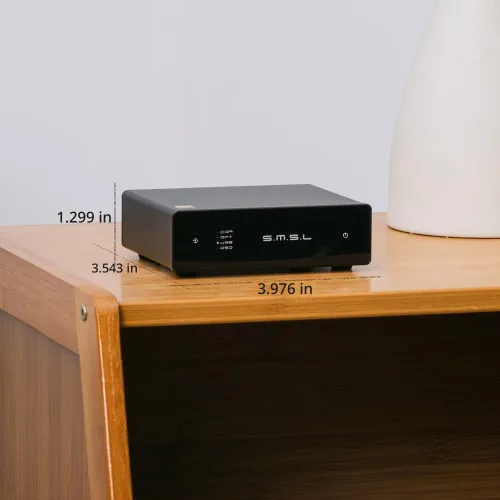 Vista 8 de SMSL D1 Audio DAC Entrada de fibra/coaxial/USB Salida RCA Chip ROHM BD34352EKV Decodificación de 768 kHz/32 bits Compatible