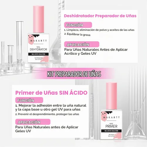 Vista 2 de Makartt - Juego de 2 deshidratadores e imprimación de uñas, 0.5 fl oz