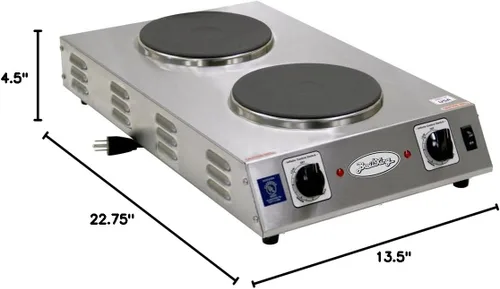 Vista 2 de Broil King CDR-2CFBB - Placa caliente profesional doble ahorradora de espacio, 13-1/2 pulgadas x 4-1/2 pulgadas x 22-3/4 pulgadas, gris
