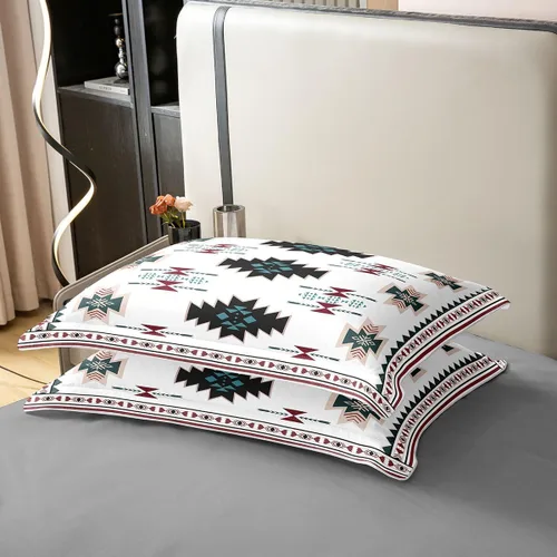 Vista 5 de Funda de edredón 100% algodón estilo bohemio del suroeste – Funda de edredón étnica tribal flecha – Juego de decoración de dormitorio completo