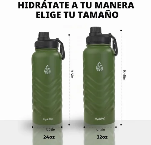 Vista 6 de Botella de agua aislada de acero inoxidable de 24 onzas con tapa de popote Verde