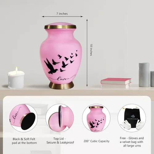 Vista 2 de NANIURN Urnas de cremación para cenizas humanas, mujeres y hombres, urna funeraria para cenizas para mujeres y hombres, modelos de amor decorativos
