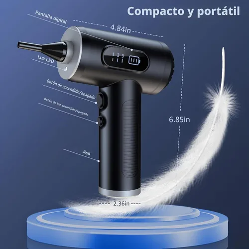 Vista 8 de Plumero eléctrico de aire comprimido, soplador de polvo de 3 engranajes para computadoras, kit de limpieza electrónica de teclado, kit de limpieza