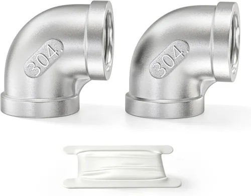 Vista 50 de TAISHER 2 piezas de acero inoxidable 304 accesorios de codo de 90 grados, tubo hembra NPT de 1 pulgada a 1 pulgada NPT hembra 304 accesorio