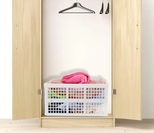 Vista 8 de Paquete de 2 cajas de almacenamiento plegables de plástico, 42 L plegable de plástico Stackable design, foldable to 1.96" height, ventilated grid