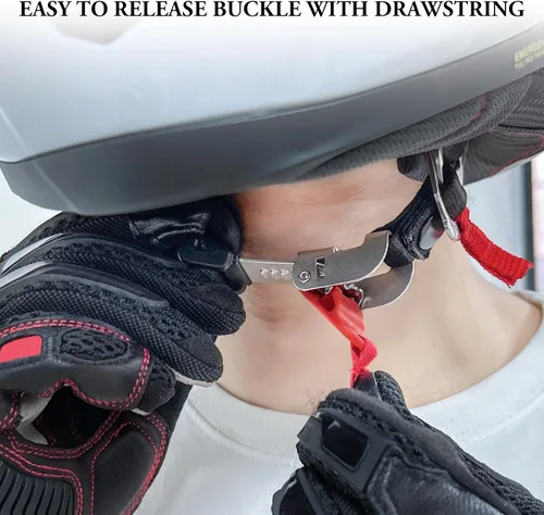 Vista 4 de Kit de hebilla de liberación rápida para casco de motocicleta, adaptador de correa de barbilla de acero inoxidable, clip de liberación rápida