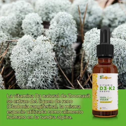 Vista 6 de Gotas líquidas veganas Vitamina D3 K2 (MK7) – Vitamina D líquida 100% a base de plantas mejorada con aceite de coco para una máxima absorción – 1