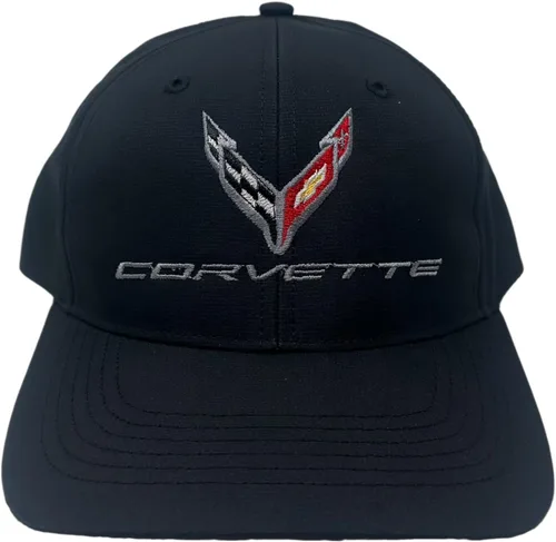 Vista 2 de C8 Corvette Performance - Gorra de microfibra StayDri de próxima generación, con licencia oficial de GM (negro)