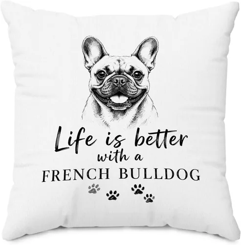 Vista 22 de Black and White Funny Boxer Dog Throw Pillow Cover 18x18 Inch Better-boxer