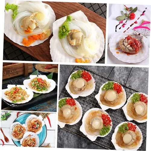 Vista 3 de Healifty Platos de concha de vieira 10 piezas de decoración natural de conchas para decoración de barbacoa de cena