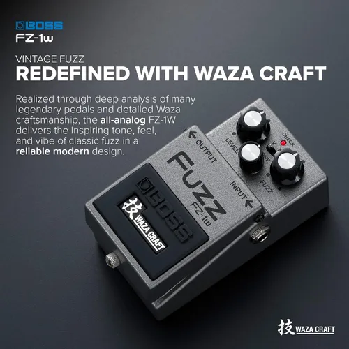 Vista 2 de BOSS FZ-1w FUZZ - Pedal de efectos de distorsión. Pedal de artesanía Waza premium todo analógico para la mejor experiencia de tono BOSS Tone. Modos