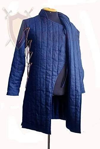 Vista 7 de Medieval Thick Padded Gambeson Coat Aketon Full Length Jacket Armor Costumes Dress SCA LARP by ITS Medieval