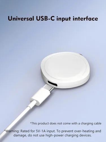 Vista 8 de Adaptador de cargador USB C para Samsung Galaxy Watch, cargador portátil rápido de 5 W para Apple Watch, base de carga de viaje ultra compacta