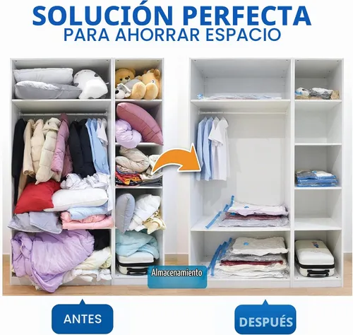 Vista 3 de 12 bolsas de almacenamiento de compresión jumbo, bolsas de almacenamiento al vacío, bolsas ahorradoras de espacio para edredones, mantas, ropa