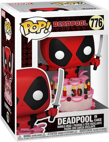 Vista 3 de Funko POP Marvel: Deadpool 30th - Deadpool in Cake Pop! Figura de vinilo (incluye funda protectora compatible con caja Pop Box), multicolor, 3.75
