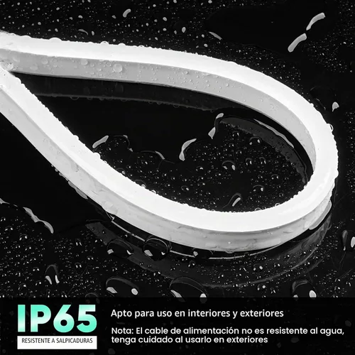 Vista 4 de GZBtech Tira de luces LED flexibles de neón de 16.4 pies, tira de luz impermeable CA de 110-120 V, 120 LEDs/M, iluminación de neón conectable