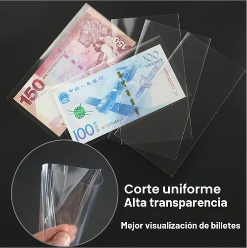 Vista 3 de MUDOR Soportes para billetes de dólar para coleccionistas, paquete de 100
