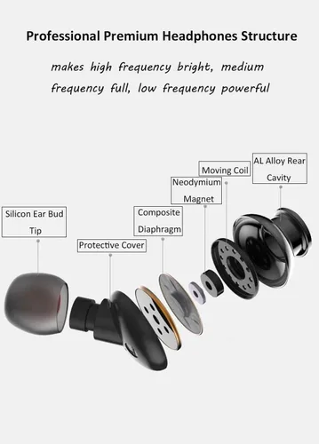 Vista 4 de ApexOne Auriculares intraurales de metal con cable con micrófono, control de volumen y funda de bolsillo, auriculares estéreo con aislamiento