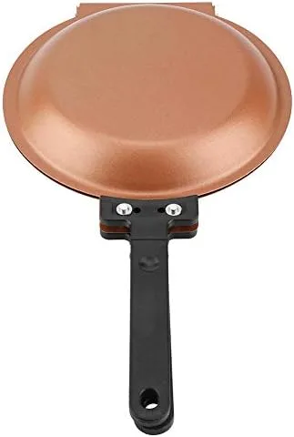 Vista 6 de Sartén de doble cara, sartén de doble cara, sartén de doble cara, sartén de 2 caras Fif Omlettes, sartén para huevos con tapa, sartén antiadherente