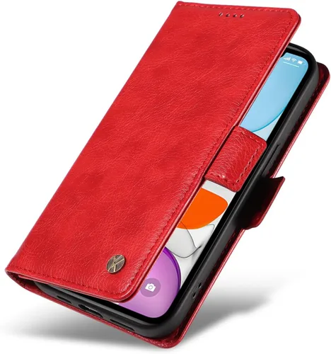 Vista 4 de Funda compatible con Xiaomi Poco X3 GT 5G, tarjetero de piel sintética, compatible con Redmi Note 10 Pro (China) 5G con cierre magnético, soporte